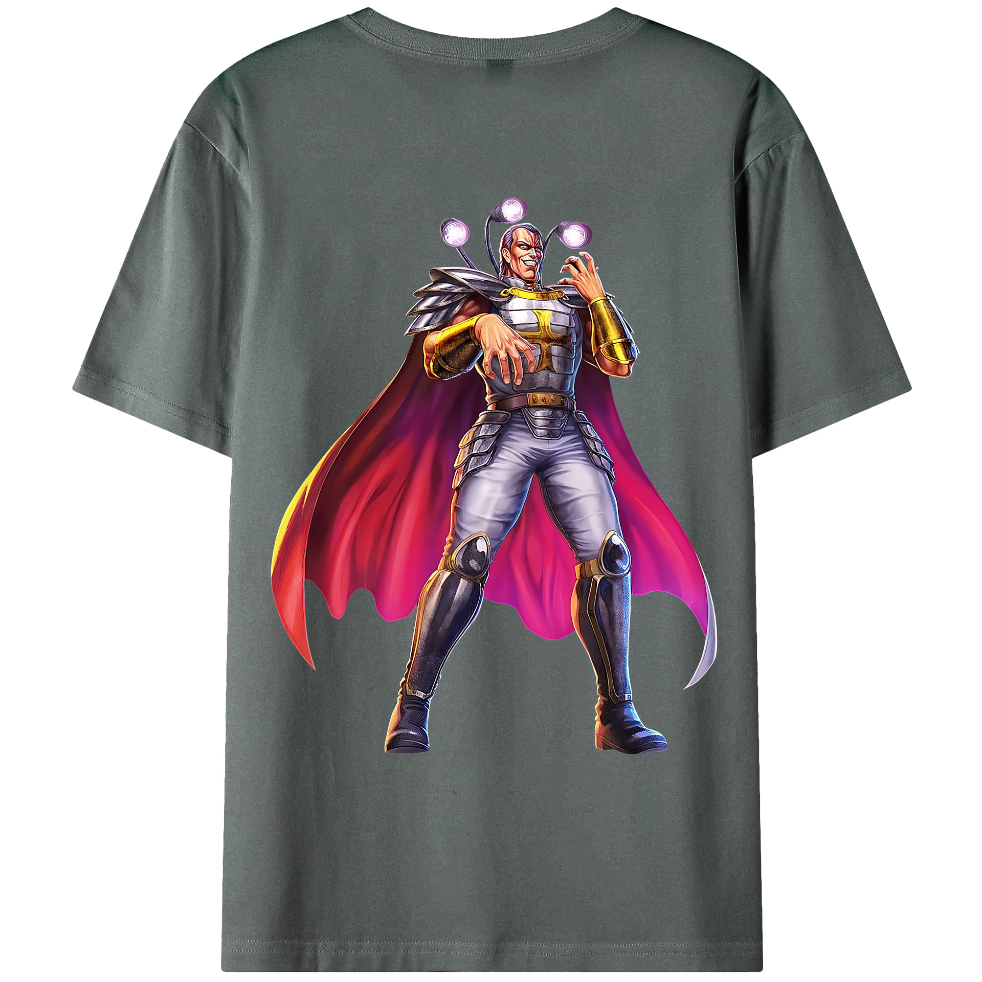 （画像用） 北斗の拳 Fist of the North Star 綿100％ メンズ半袖Tシャツ（バックプリント） 通気性